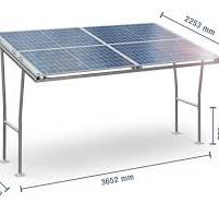 Bike shelter with 4 solar panels F350-S without bracket (3.652 mm x 2.253  mm x 2.319 mm)