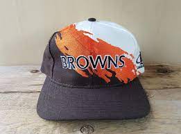 Cleveland Browns Vintage 90s Paint Splash Snapback Hat Official Nfl Logo 7 Athletic Baseball Cap 6 Panel Embroidered Deadst Cleveland Browns Snapback Hats Hats