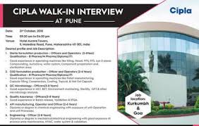 Cipla Walk In Interview Jobs For Freshers Interview Job