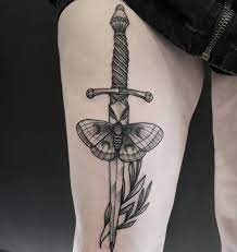 Moth and dagger tattoo studio. Art Tattoos By Me Fun Dagger And Moth Thanks Again