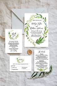 Greenery Wedding Invitation Suite Botanical Herb Wedding Invitation Te Diy Printable Wedding Invitations Wedding Brunch Invitations Wedding Invitation Sets