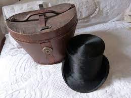 Antique French Beaver Top Hat Gibus W Traveling Hat Box Black Etsy Antique Hats Hat Box Top Hat
