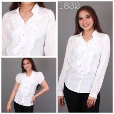 Kemeja sweater korea warna putih 2018; Nitski Kemeja Wanita Putih Blouse Wanita Putih Blouse Putih Polos Shopee Indonesia