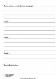 This Free Paragraph Outline Worksheet Will Help Your Students Write A Paragraph With An In Writing Outline Teaching Creative Writing Free Homeschool Printables