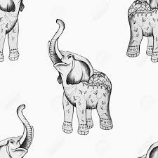 Here you will find online art classes about learning to draw: Nahtloses Zeichnen Eines Elefanten Mit Schonen Verzierungen Auf Weissem Hintergrund Lizenzfreie Fotos Bilder Und Stock Fotografie Image 89911177
