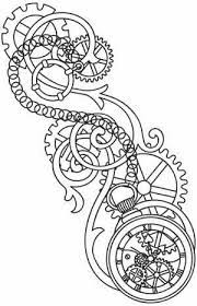 The first coloring page shows two terrariums in glass vessels. Clockwork Magic Pocket Watch Steampunk Coloring Rose Coloring Pages Steampunk Tattoo