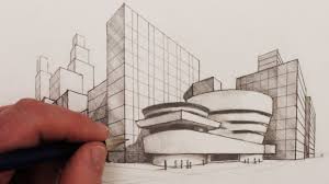 The reason for this is the fact that realism and proportions can be achieved fairly quickly, and the focus remains on the composition, rather than on the technical details. How To Draw 2 Point Perspective The Guggenheim New York Youtube