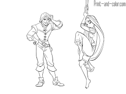 Rapunzel Coloring Page Flynn Rider In 2020 Rapunzel Coloring Pages Coloring Pages Coloring Pictures