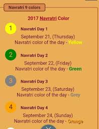 Pin By K Finnie On Spiritual Color Of The Day Navratri 9 Colours Color 2017