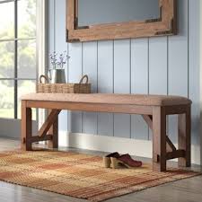 Introduce the baxton studio zelie rustic and industrial faux leather upholstered bench into your bedroom decor for an exquisite industrial complement. Farmhouse Rustic Upholstered Benches Birch Lane