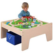 Shop for thomas train tables online at target. Wooden Activity Table With 45 Piece Train Set Storage Bin Only At Walmart Walmart Com Walmart Com