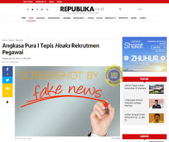 Awaluddin menegaskan, informasi lowongan kerja tersebut adalah hoax. Newsphoto Lowongan Kerja Pt Angkasa Pura 1