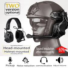 Tactical Headset Shooting Military Helmet Headphone Comtac Headset With Fast Helmet Rail Adapter Peltor Set Outdoor Hunting Sound Pickup Noise Reduction Communication Volume Adjustment Wish