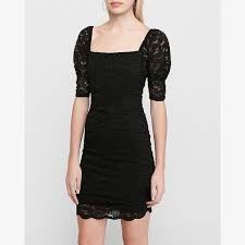 Cinched Lace Bodycon Dress Black Women S Xxs In 2020 Bodycon Dress Dresses