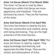 Aries Decans I Am An Aries 3rd But I Can Definitely Relate To All Of Them Aries Astrology Aries Traits Aries Facts