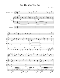When i see your face there's not a thing that i would change cause you're amazing just the way you are and when you smile, the whole world stops and stares for awhile. Just The Way You Are Sheet Music For Piano Drum Group Saxophone Alto Mixed Trio Musescore Com