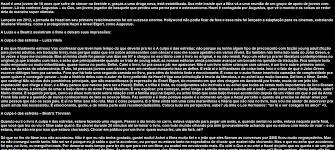 O problema é que a vingança, assim como cada minuto do filme, é viciante demais para que você a abandone. ruim: Comentario Do Livro A Culpa E Das Estrelas Brainly Com Br