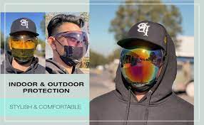 Solar shield sunglasses have lenses with three different tints. Amazon Com Zerouv Protective Face Shield Full Cover Visor Glasses Sunglasses Anti Fog Blue Light Filter Clear Clear Single Clothing