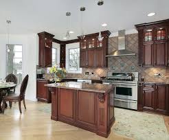 Custom Kitchen With Hanging Lights Luxury Kitchens Luxury Kitchen Design Cherry Cabinets Kitchen