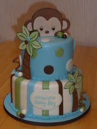 Perfect For A Baby Boy Shower Baby Shower Cakes Monkey Baby Shower Shower Cakes