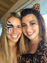 Cheetah And Zebra Halloween Costume Makeup Halloween Costumes Makeup Zebra Halloween Costume Costume Makeup
