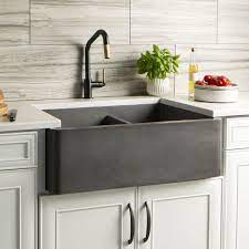 More specifically, cheap farmhouse kitchen sinks. Farmhouse Double Bowl Concrete Kitchen Sink Native Trails