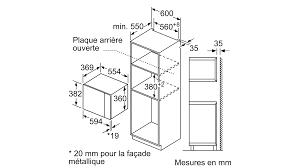 Dimensions de niche largeur x hauteur. Siemens Bf555lms0 Four A Micro Ondes Encastrable
