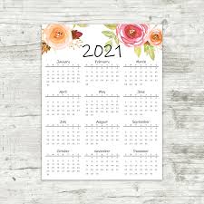 8.5 x 14 monthly calendar calendar template printable. 2021 Year At A Glance Calendar Printable Calendar Printables By Cottonwood Whispers
