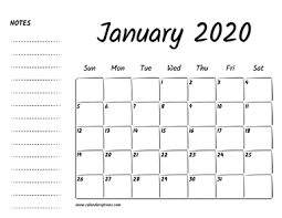 Download This January 2020 Printable Calendar That S Perfect If You Re A Goal Oriented Person The Left Hand T In 2020 Printable Calendar Calendar Word August Calendar