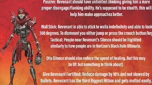 We were treated to a swanky reveal for apex legends next legend revenant, but we want to know what he can do. Revenant Buff Thread Respawn Dev Asked For Buff Suggestions Apexlegends