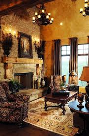 Tuscan Living Room With Wingback Side Chairs And Fireplace And Decoration Over Mantel Jpg 1055 16 Tuscan Living Rooms Tuscan House Tuscan Decorating
