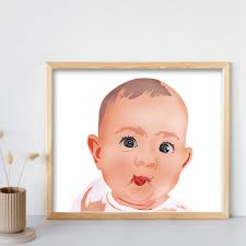 Custom Baby Portraits, Personlised Gift for Parents, Kids Birthday Gifts,  Nursery Digital Art, 1 Year Old Gifts, Birtday Gifts for Toddler