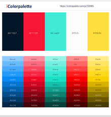 Red and turquoise palettes with color ideas for decoration your house, wedding, hair or even nails. Midnight Torch Red Turquoise Rose White Bright Sun Color Scheme Icolorpalette