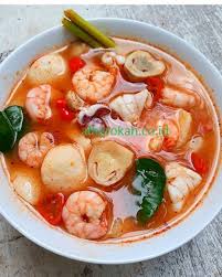Sop udang tetap enak di santap dengan nasi hangat. Albarokah Sop Udang Jamur Merang