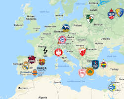 Euroleague basketball, commonly known as the euroleague, is the highest level tier and most important professional club basketball competition in europe, with teams from up to 18 different countries, members of fiba europe. Euroleague Map Clubs Sport League Maps Maps Of Sport Leagues