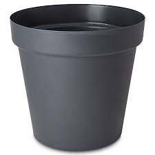 Grey plastic plant pots outdoor. Nurgul Dark Grey Plastic Round Plant Pot Dia 58cm Diy At B Q