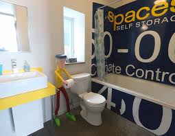 Decorating your half bathroom with a stone tiled wall is a good idea. The Funniest Bathrooms On Houzz