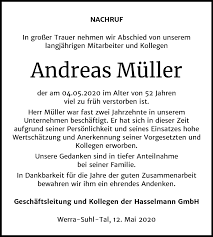 He is currently the head of the youth department at eintracht frankfurt. Traueranzeigen Von Andreas Muller Www Abschied Nehmen De