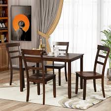 It goes without saying that a kitchen table set is an absolute essential in every household, and you would hardly see a dining space without one. Simple Style Furniture Set 5 Piece Kitchen Dining Table Set Rubber Wood Table And Chairs Set High Quality Modern Brown Aliexpress
