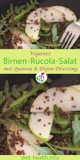 Rezept Mit Nahrstofftabellen Birnen Rucola Salat Mit Quinoa Und Balsamico Dijon Dressing Rezept Rucola Salat Rucola Salate Gesund