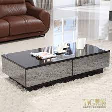 The tabletop is tempered glass with 8mm thickness, the bottom frame is tempered glass with 5mm thickness, and the overall size of the table is 90*50*45cm4. Stylish Black Mirror Effect Glass Living Room Coffee Table Storage Can Be Delivered Free Installation Package Logistics Table Alarm Table Wirelogistic Factory Aliexpress