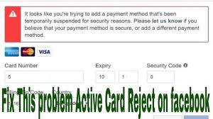 Maybe you would like to learn more about one of these? Active Credit Card Is Not Working On Facebook Payment Account What Should I Do Now Youtube