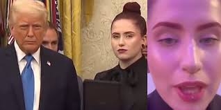 A woman who accepted a Medal of Sacrifice from President Trump