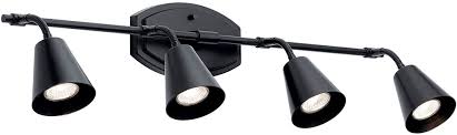 Kichler 52129bk Sylvia Modern Black Halogen 4 Light Track Lighting Kic 52129bk