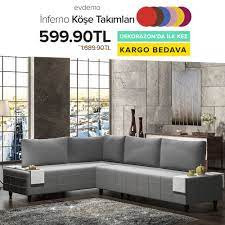 renk renk evdemo inferno kose takimlari sadece 599 90tl ustelik kargo bedava hem yatak hem de birbirinden bagimsiz iki kanepe olara kanepeler mobilya renkler