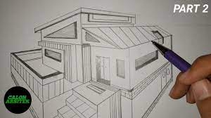 Bidang gambar ( picture plane ). Menggambar Rumah Perspektif 2 Titik Hilang Part 2 Calon Arsitek Youtube