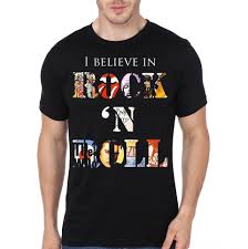 I Believe In Rock N Roll Black Half Sleeve T Shirt