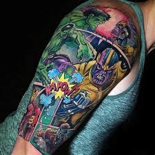 90 Most Elaborate Comic Inspired Fan Tattoos Marvel Tattoos Half Sleeve Tattoos Color Best Sleeve Tattoos
