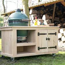 big green egg large eiken tafel classic i greeneggtotaal nl buitenkeuken buitenkeuken diy buitenkeukens