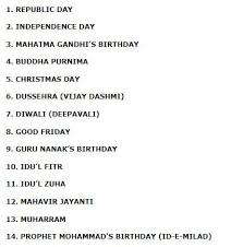 Holidays To Be Observed In Department Of Posts For The Year 2019 Holidays Holidays2019 Governmentholidays2019 Observation Republic Day Department